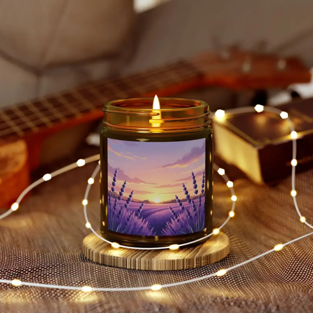 Lavender field candle from PixiOnyx Aromatherapy Glow captures the soothing floral scent