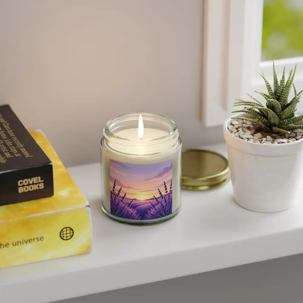 Lavender field sunset scented candle from PixiOnyx Aromatherapy Glow