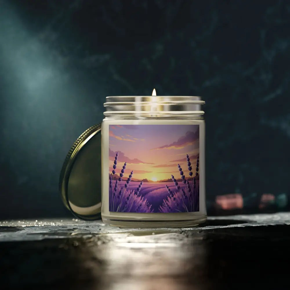 Lavender field candle from PixiOnyx Aromatherapy Glow with soothing lavender scent