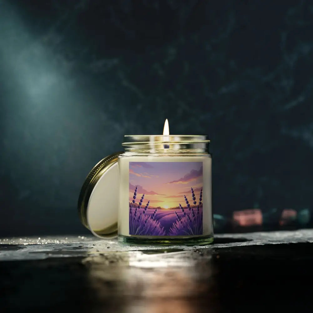 Lavender field candle from PixiOnyx Aromatherapy Glow with relaxing lavender scent