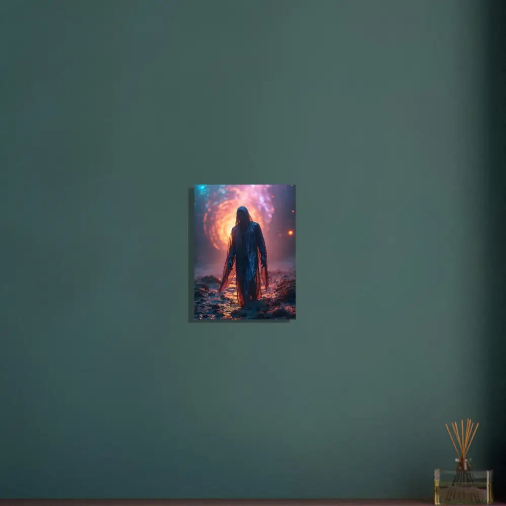 Framed cosmic figure art from Shadowwalker Poster – Through the Rift by PixiOnyx Fine Art Print