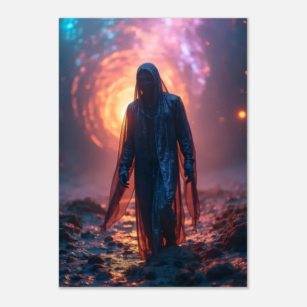 Hooded figure in cosmic landscape ultimate Shadowwalker Poster PixiOnyx Fine Art Print