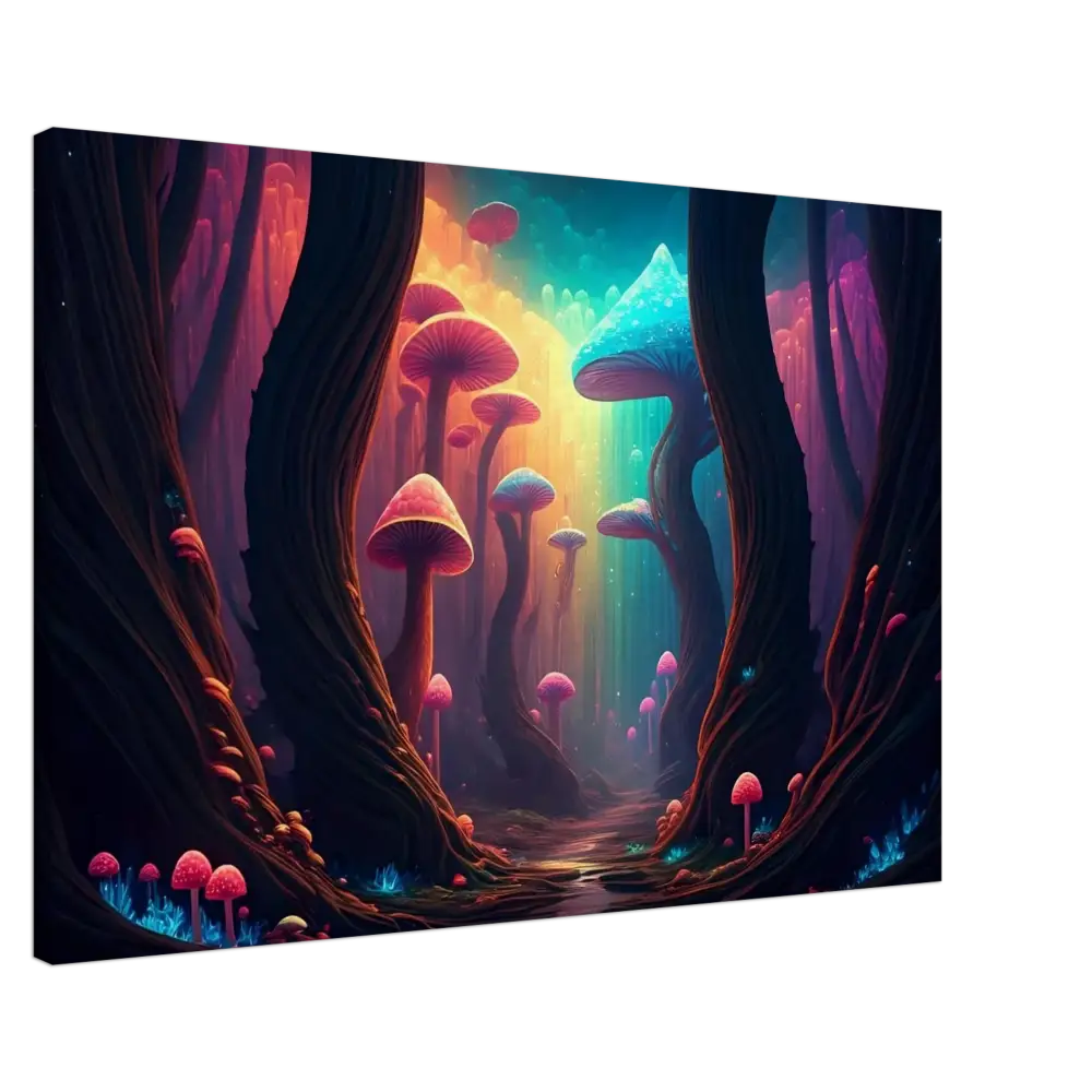 Psychedelic Mushroom Forest Artwork on Canvas for Shroom Bloom The Veil Beyond PixiOnyx
