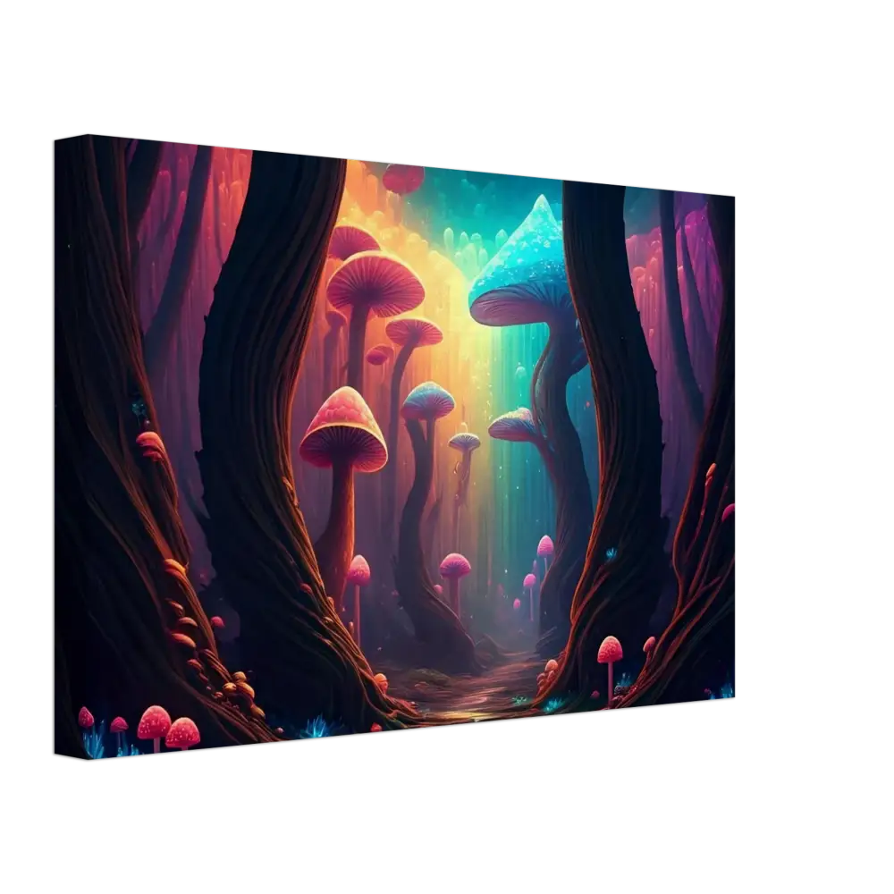 Ethereal surreal mushroom forest scene on Canvas for Shroom Bloom The Veil Beyond PixiOnyx