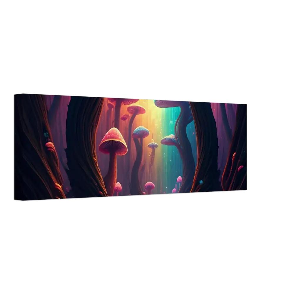 Whimsical mushroom forest scene on canvas for Shroom Bloom The Veil Beyond PixiOnyx