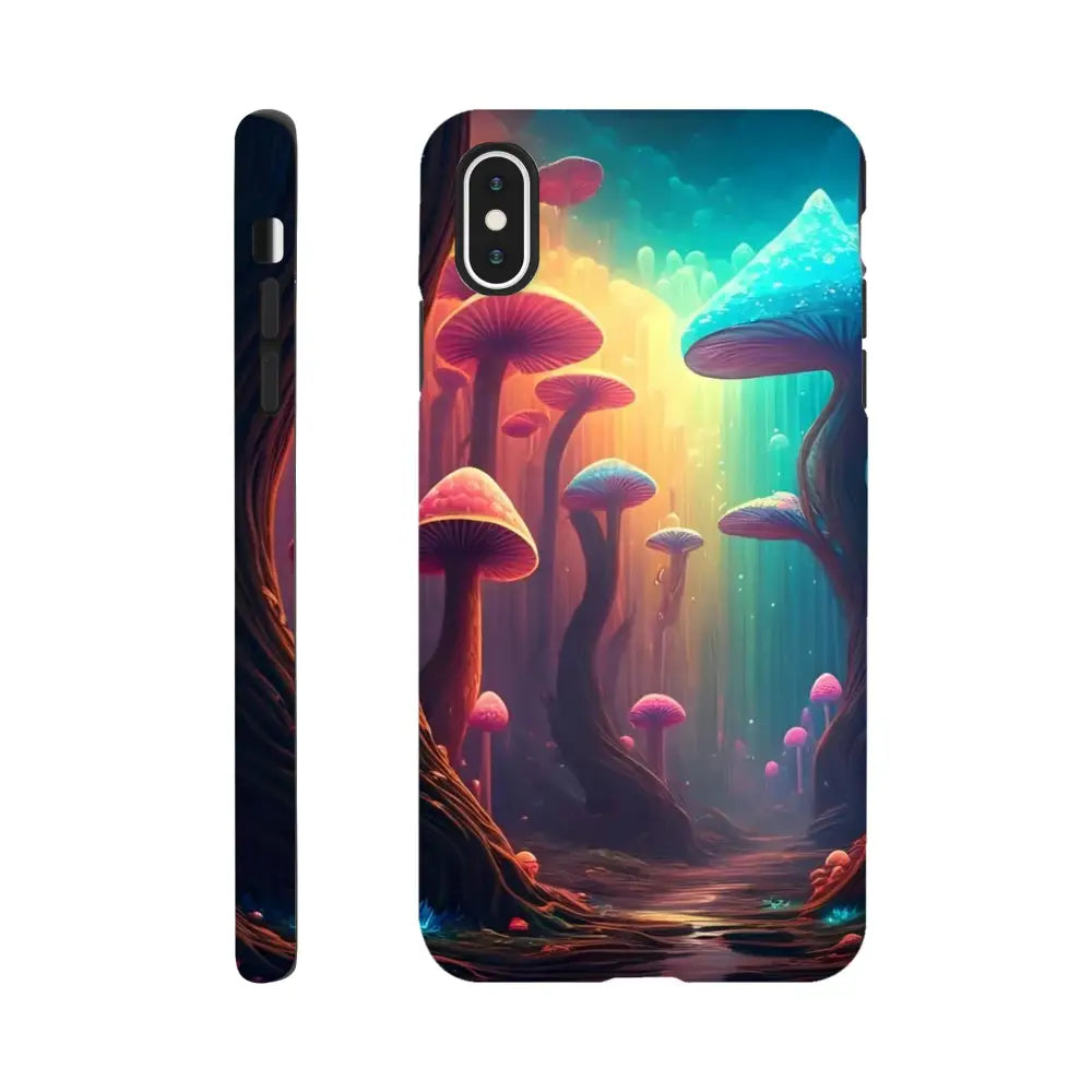 Mushroom-themed phone case from Shroom Bloom Veil Beyond for iPhone PixiOnyx Trippy Forest Armor