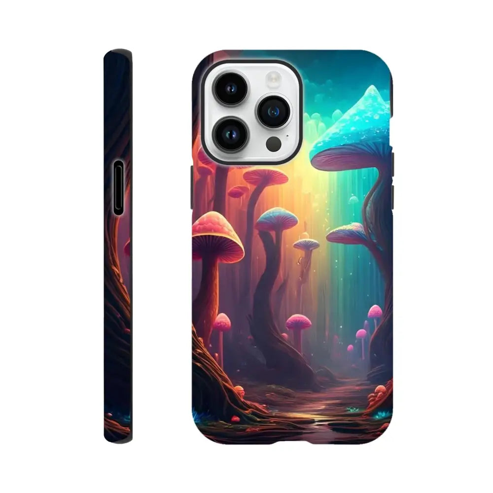 Mushroom-themed phone case from Shroom Bloom The Veil Beyond for iPhone PixiOnyx Trippy Forest Armor