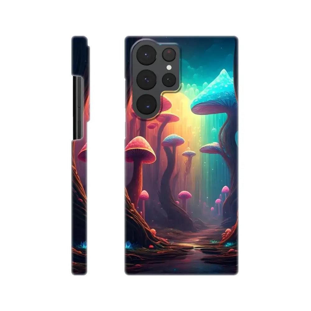 Smartphone case featuring a mushroom forest design for Samsung Shroom Bloom Veil Beyond