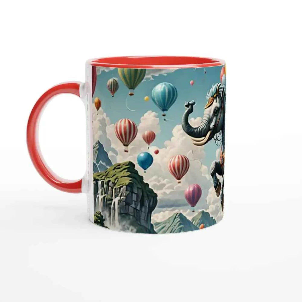 Skybound Majesty – 11oz Color Rim Ceramic Mug | PixiOnyx