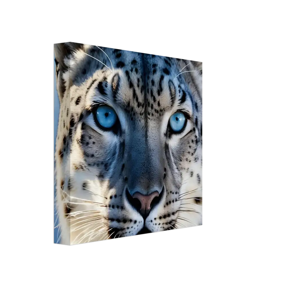 Snow leopard canvas print from PixiOnyx Wildlife Display with Glacier Gaze design
