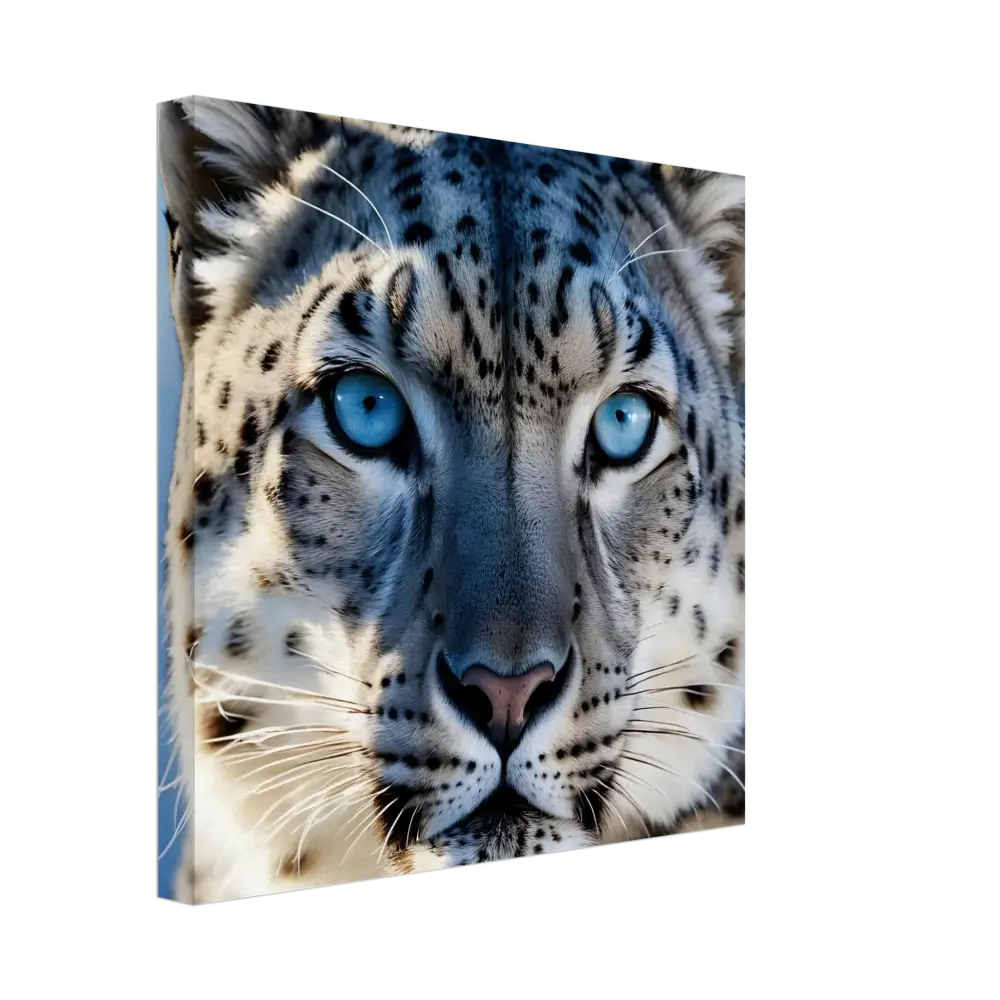 Snow Leopard Canvas Print from PixiOnyx Wildlife Display featuring Glacier Gaze artwork