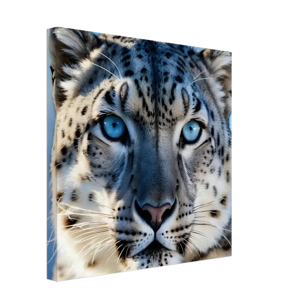 Snow leopard canvas print from PixiOnyx Wildlife Display titled Glacier Gaze