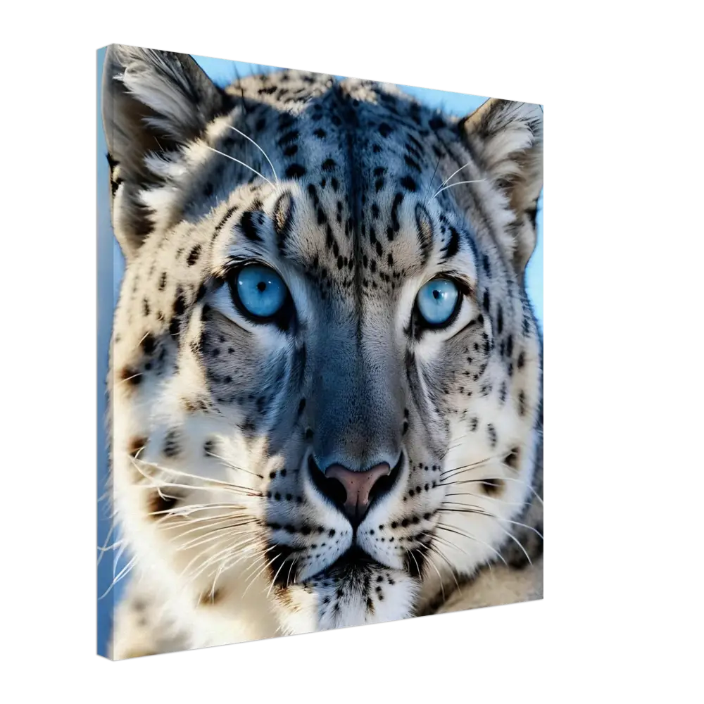 Snow leopard canvas print from PixiOnyx Wildlife Display titled Glacier Gaze