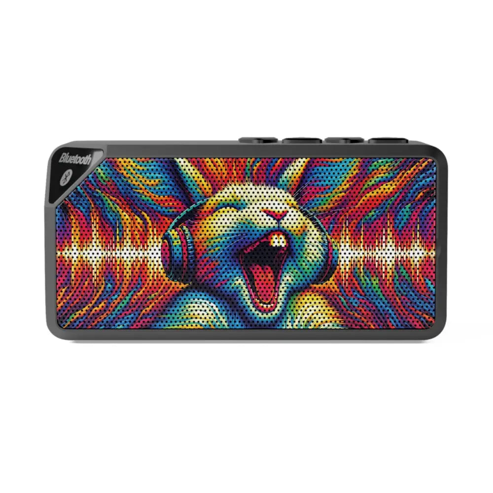 Rectangular Bluetooth speaker with colorful rabbit design from Sonic Scream Psycho Cottontail Quartet