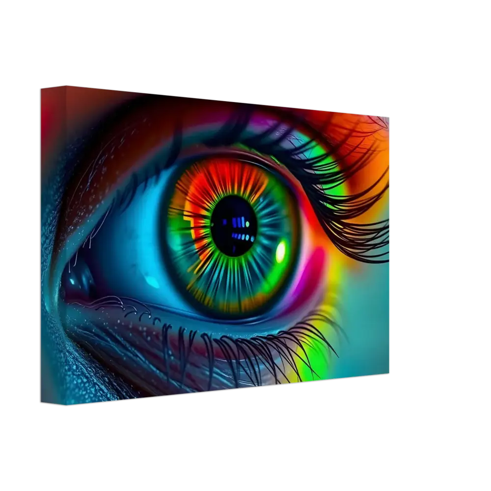Colorful eye art on canvas from Spectrum Vision Canvas – Chromatic Pulse by PixiOnyx