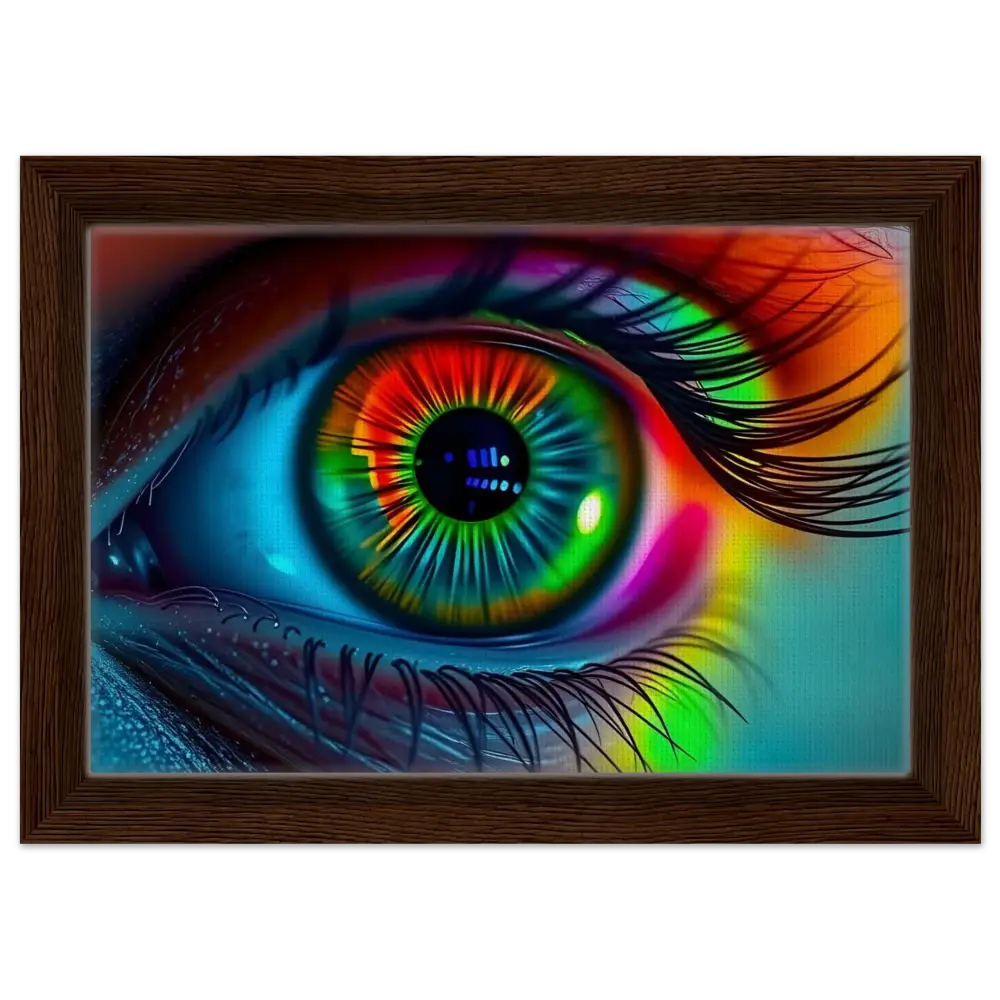 Framed colorful eye art from Spectrum Vision Framed Canvas Trance Core by PixiOnyx