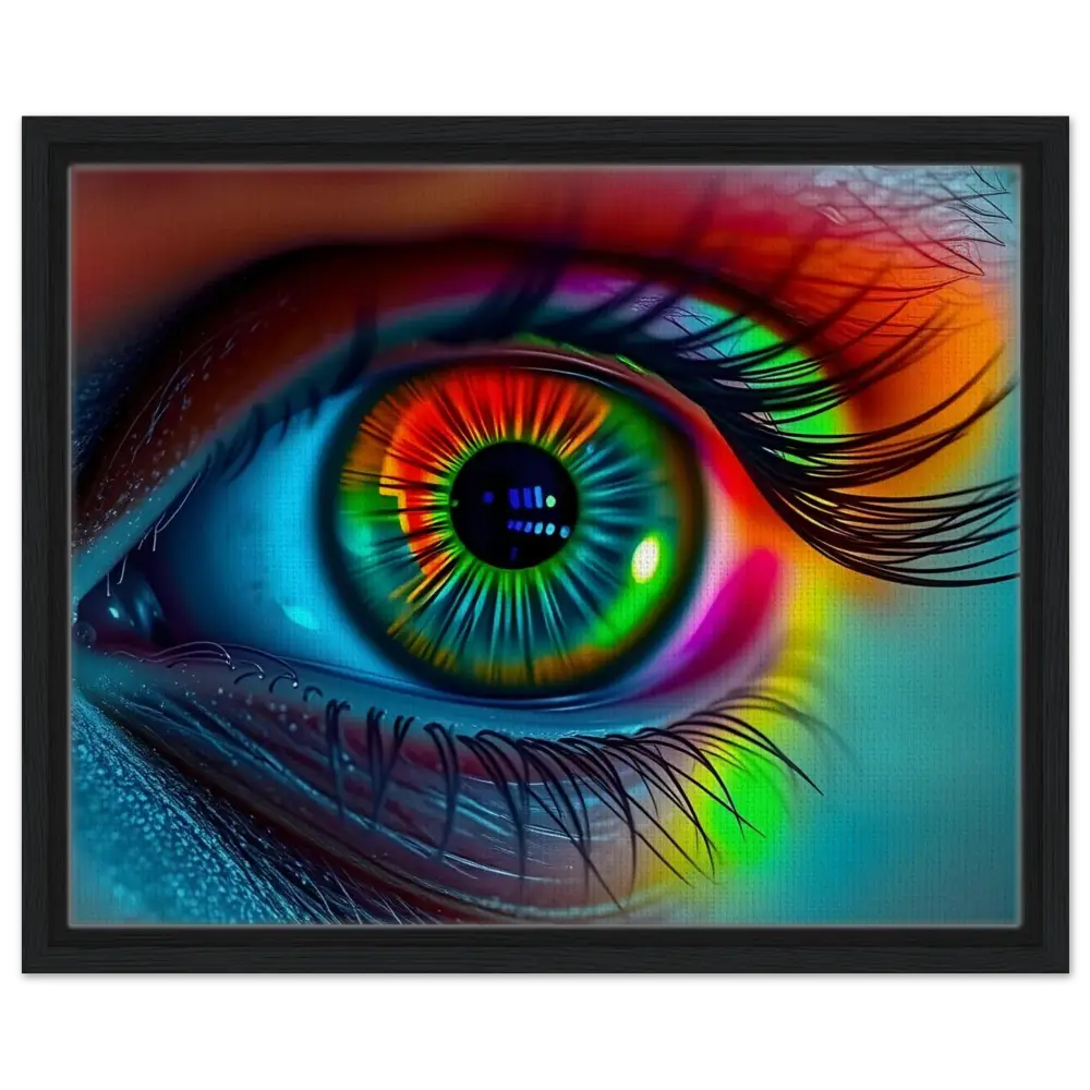 Colorful eye art on Spectrum Vision Framed Canvas Trance Core by PixiOnyx