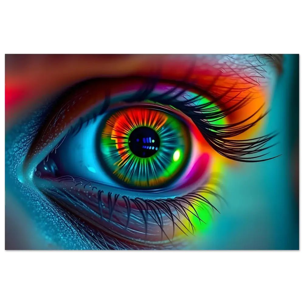 Vibrant rainbow-colored eye art featured on Spectrum Vision Poster by PixiOnyx