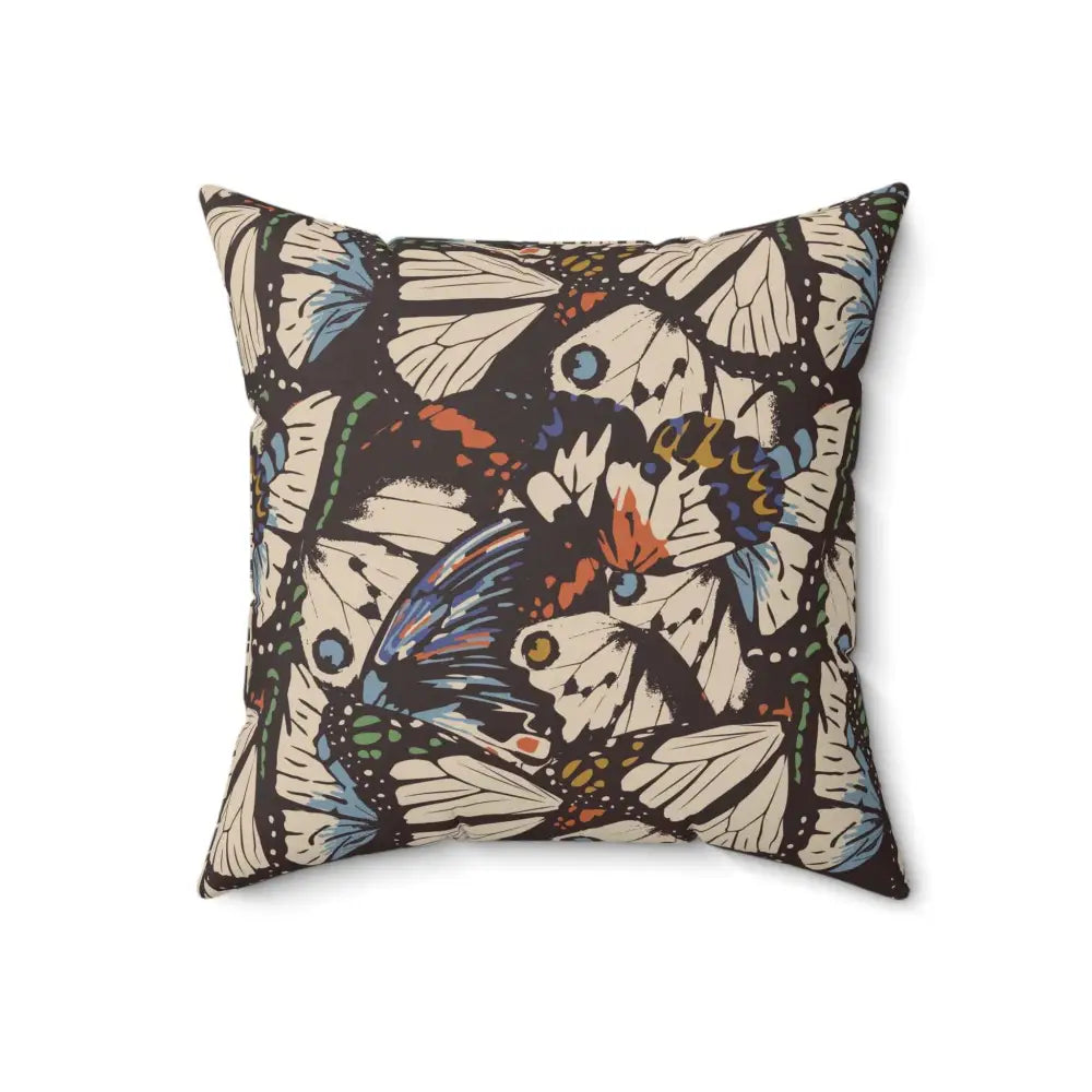 Square Pillow with vibrant Butterfly Garden Bloom butterfly pattern for garden bloom decor