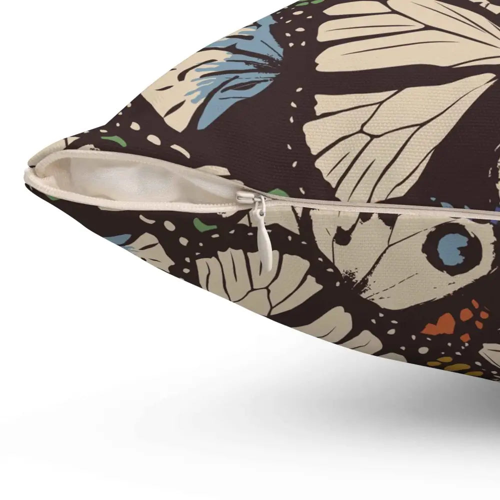 Butterfly garden bloom throw pillow with zipper closure for garden bloom decor