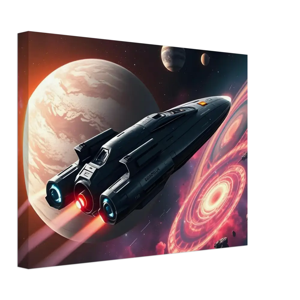 Spaceship Canvas Print from Starship Voyager Cinematic Space Adventure by PixiOnyx