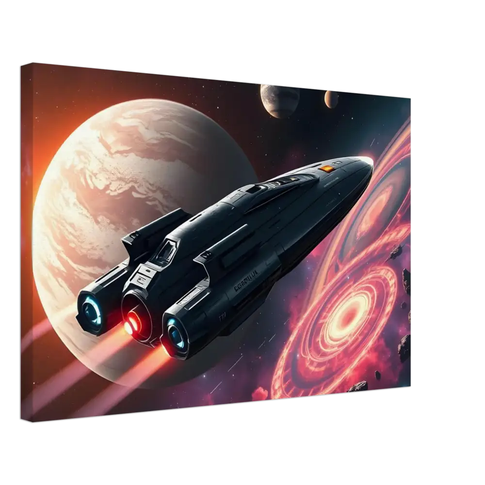 Canvas print of a spaceship in space from Starship Voyager – Stretched Canvas by PixiOnyx