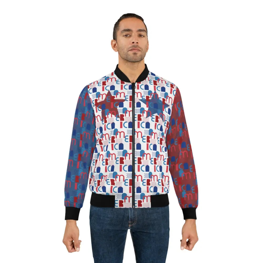 Patterned bomber jacket from Starstruck Swagger collection displayed on PixiOnyx Streetwear