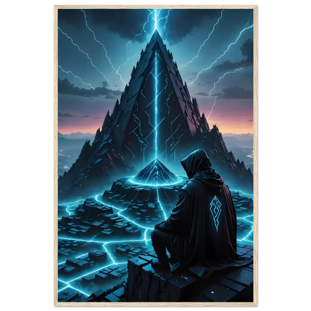 Framed fantasy art print titled Storm Pyramid by PixiOnyx on display