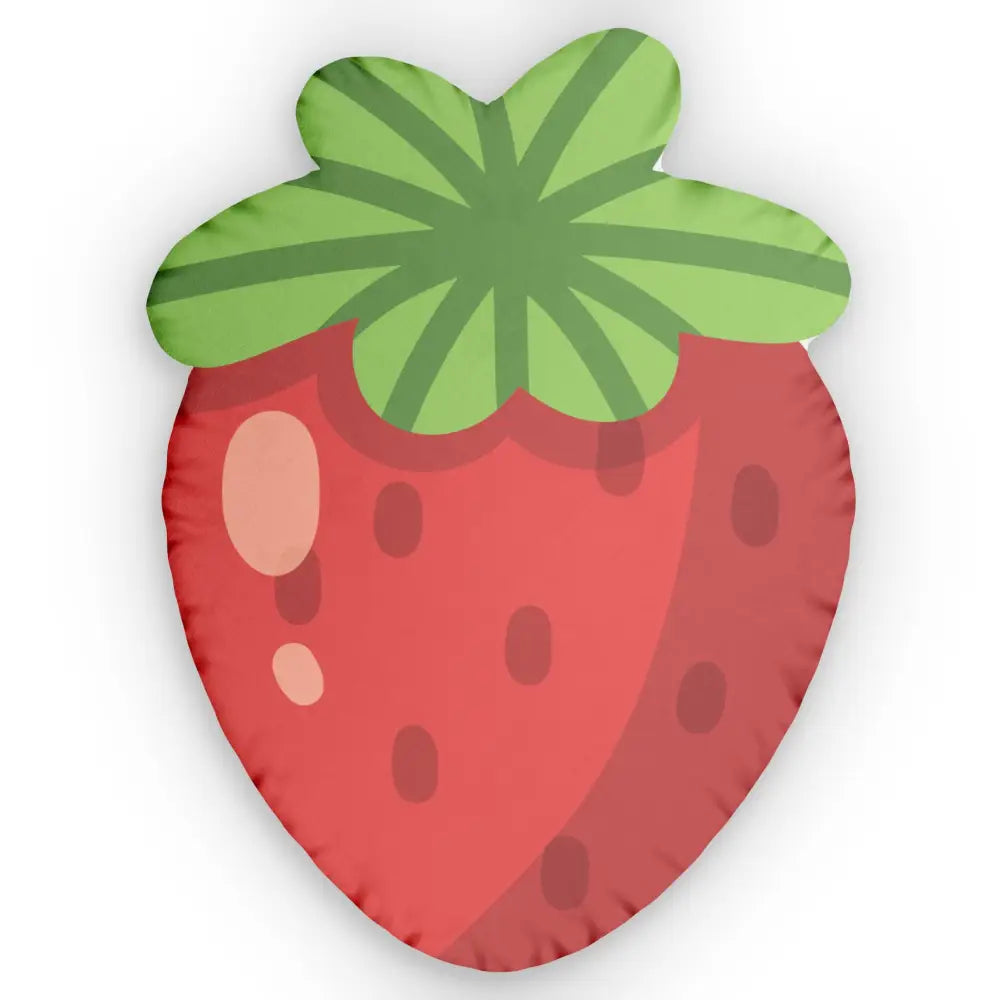 Strawberry Shaped Pillow – Cozy Decor for Kids Fruit Lovers Cute Gift Idea Playroom Accent Personalised S / White