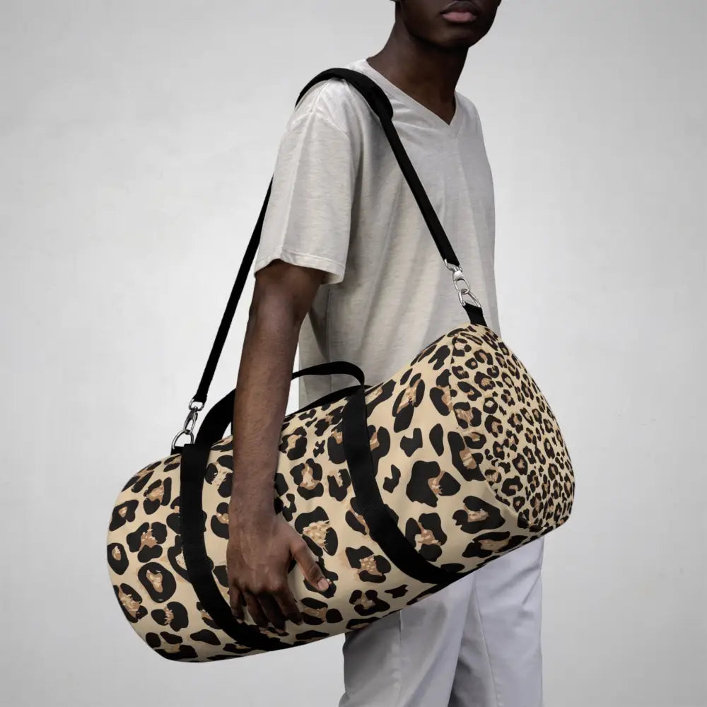 Stylish Leopard Print Duffel Bag Gym Travel Tote Weekender Sports Animal Luggage Large Bags