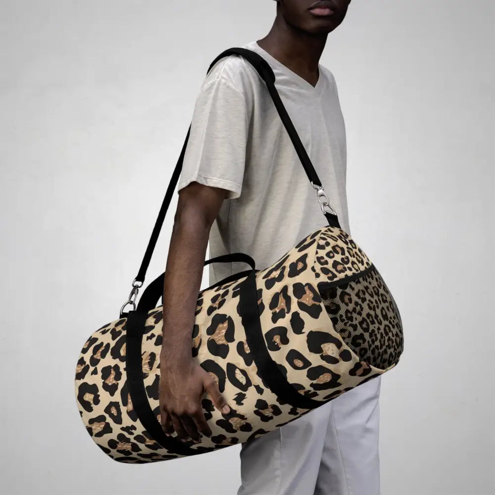 Stylish Leopard Print Duffel Bag Gym Travel Tote Weekender Sports Animal Luggage Bags