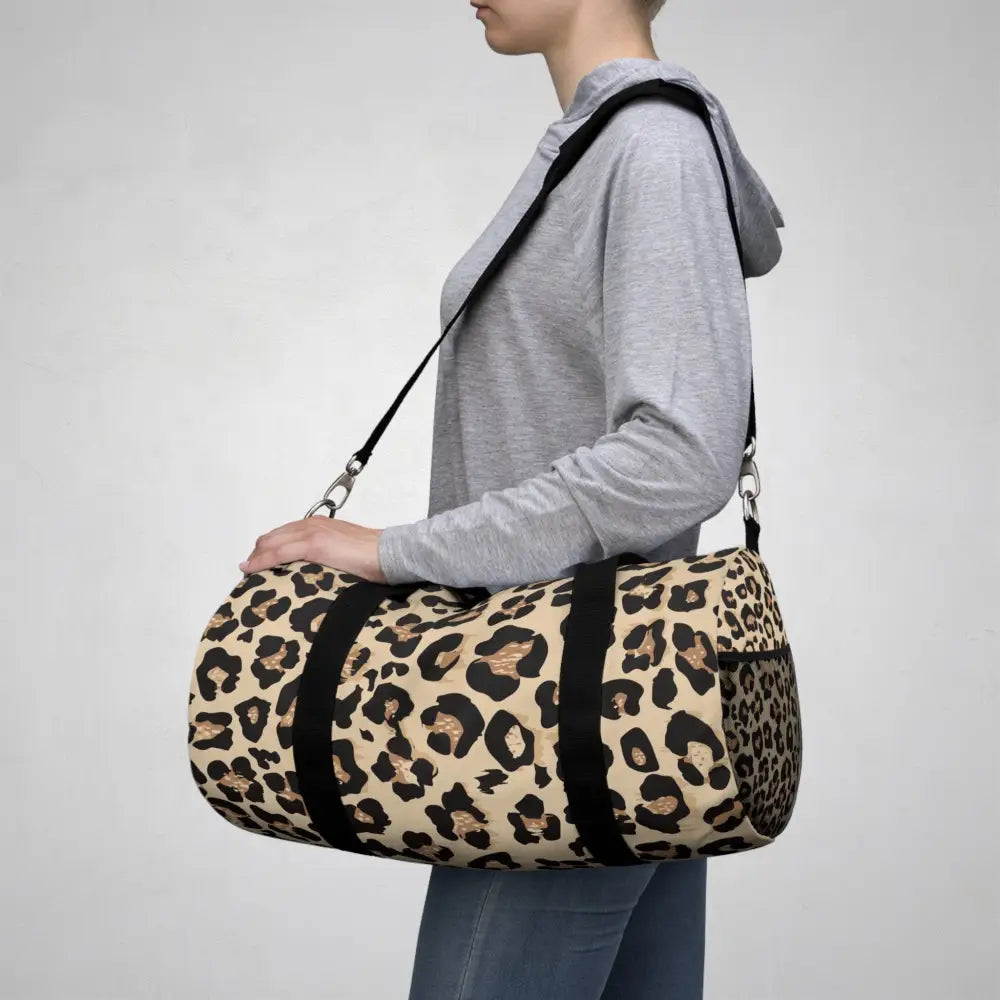 Stylish Leopard Print Duffel Bag Gym Travel Tote Weekender Sports Animal Luggage Bags