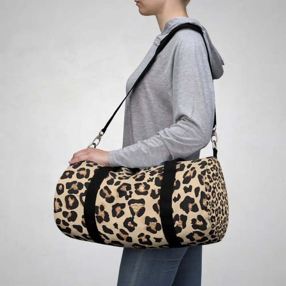 Stylish Leopard Print Duffel Bag Gym Travel Tote Weekender Sports Animal Luggage Bags