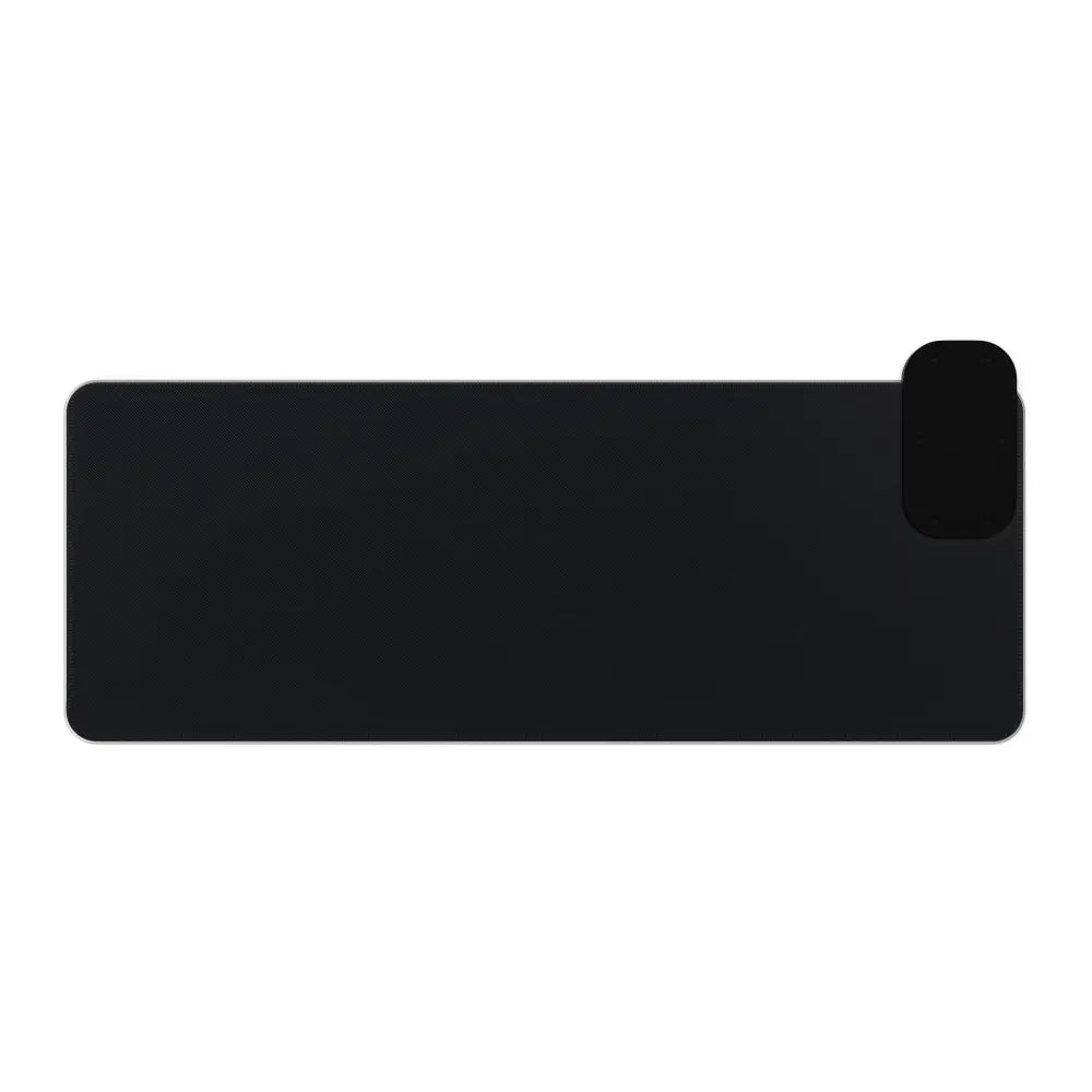 Black rectangular mouse pad with raised section for wireless charging on Cosmic Desk Mat