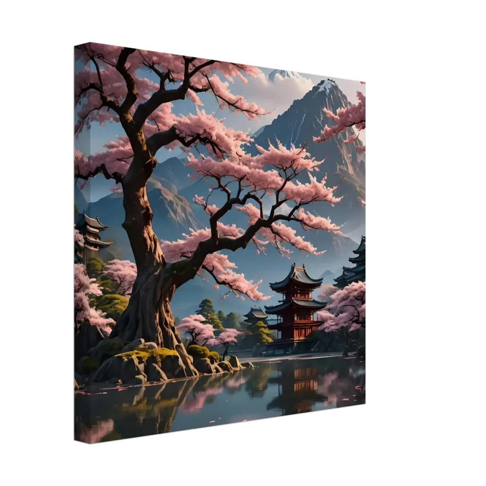 Cherry blossom tree canvas print from Temple Blossom Serenity Gallery Wrap by PixiOnyx