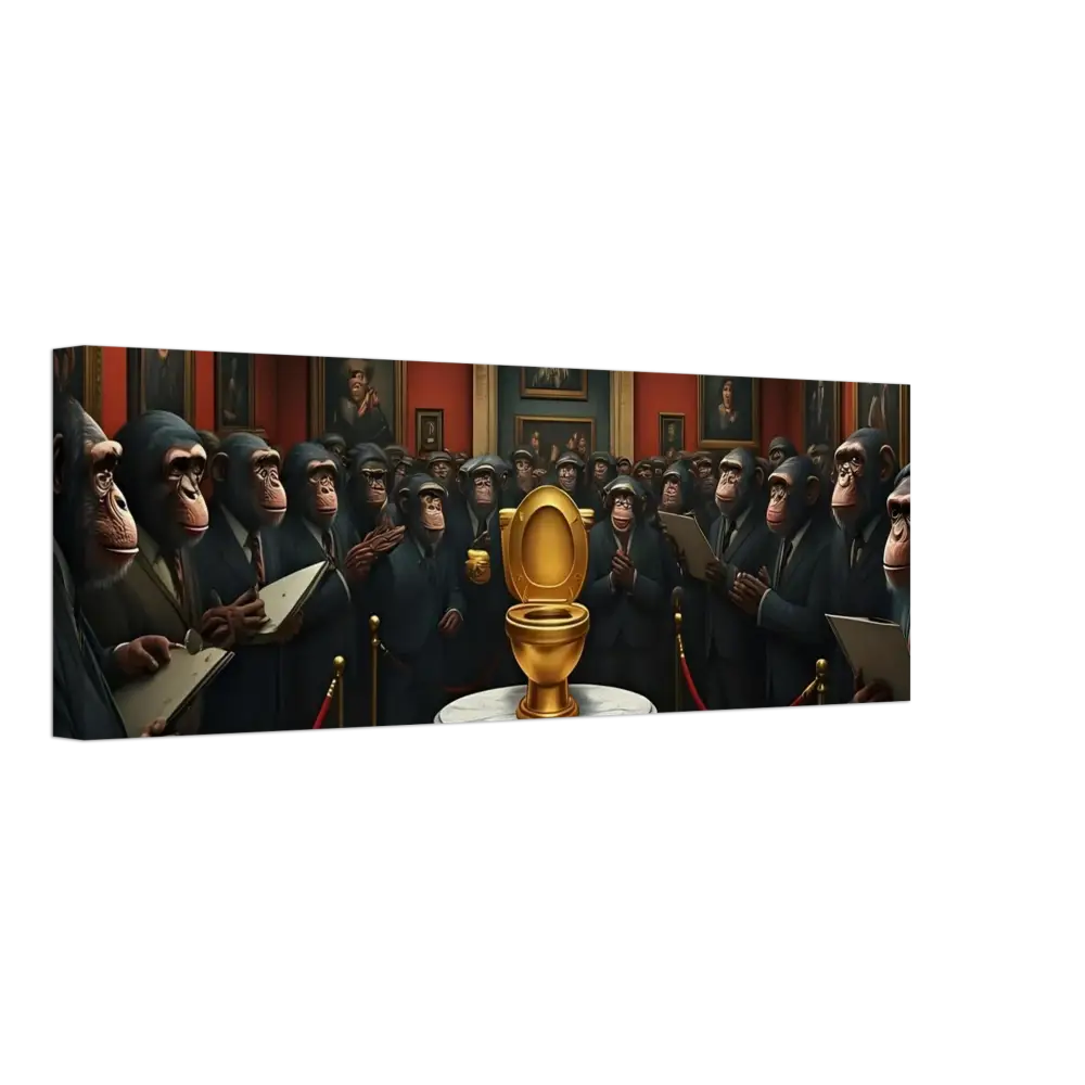 Golden toilet from The Golden Throne Canvas by PixiOnyx Absurdist Museum Wrap
