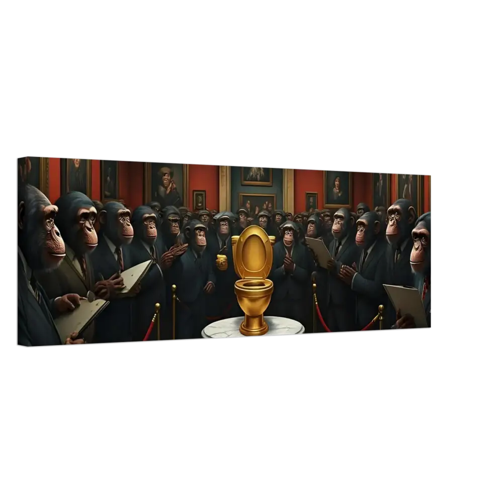 Golden Toilet from The Golden Throne Canvas by PixiOnyx Absurdist Museum Wrap
