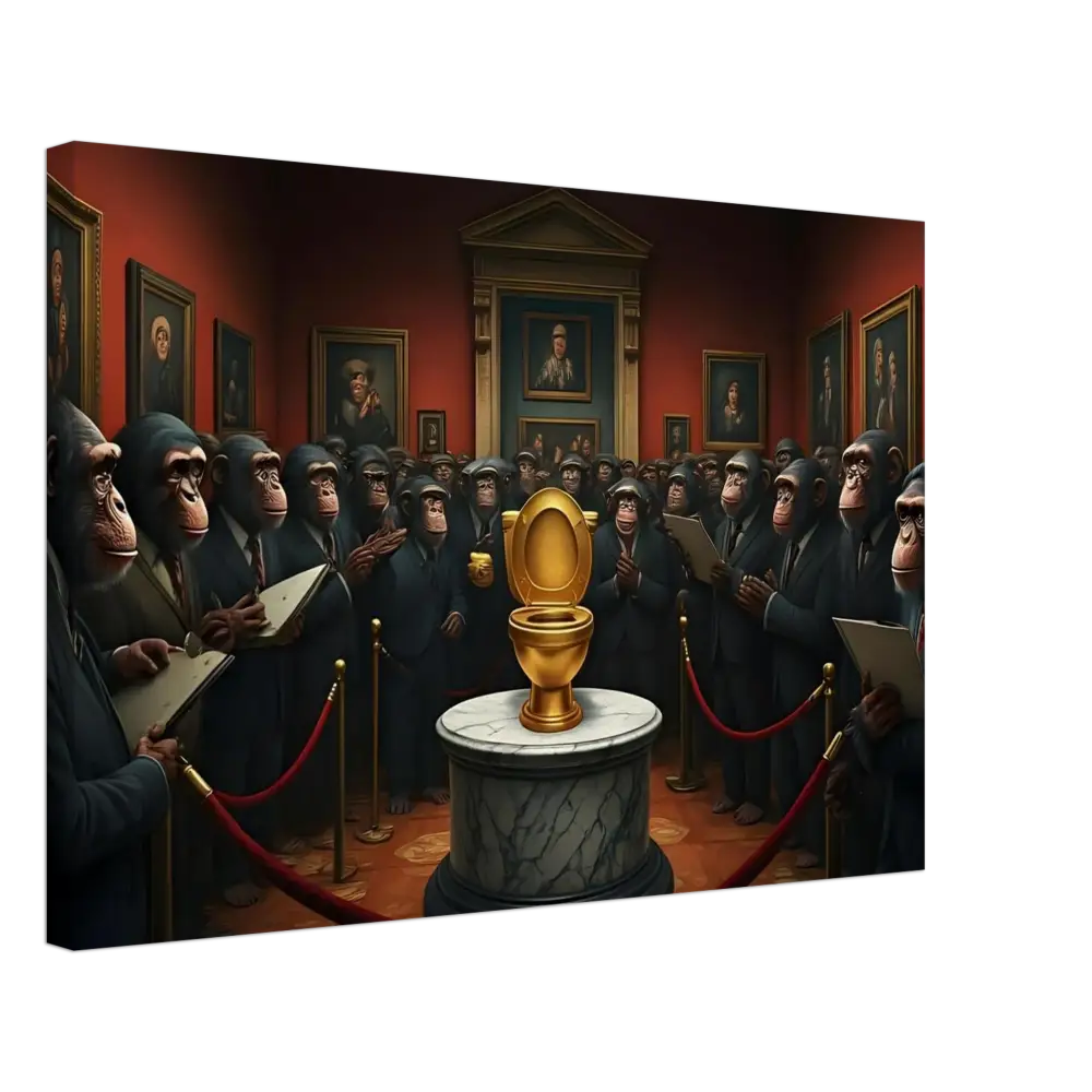 Golden Toilet from The Golden Throne Canvas by PixiOnyx Absurdist Museum Wrap