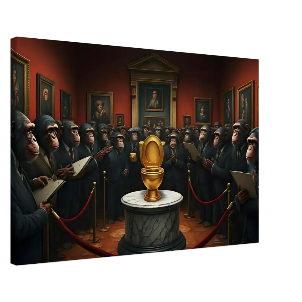 Golden Toilet from The Golden Throne Canvas by PixiOnyx Absurdist Museum Wrap