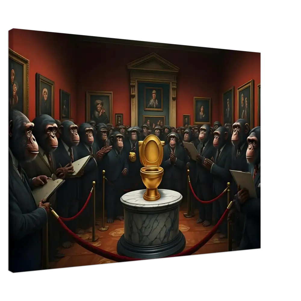 Golden Toilet from The Golden Throne Canvas by PixiOnyx Absurdist Museum Wrap