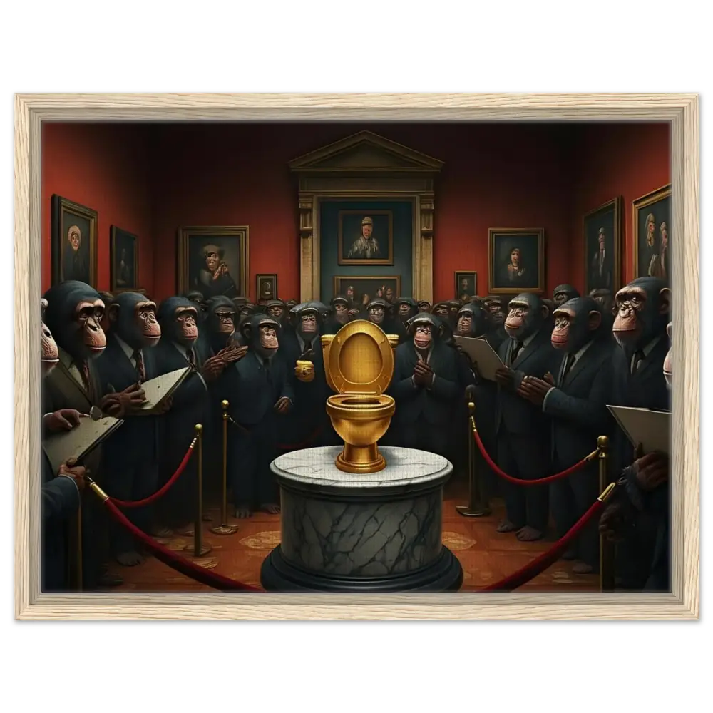 Golden Toilet on Display in The Golden Throne PixiOnyx Deluxe Satire Edition Canvas