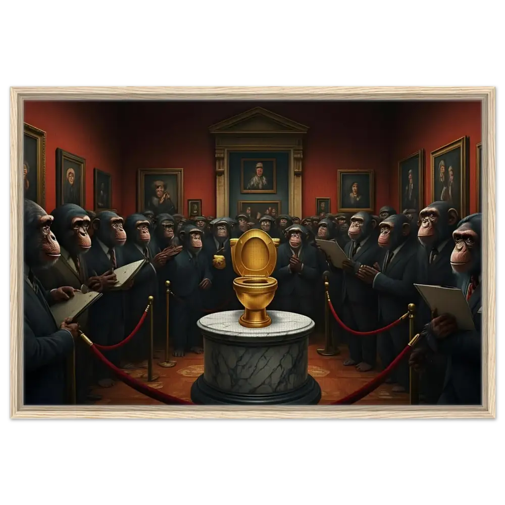 Golden toilet from The Golden Throne Framed Canvas PixiOnyx Deluxe Satire Edition