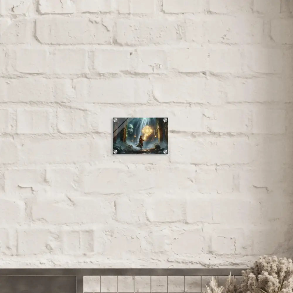 Rectangular fantasy art print for Torchbearer of the Forgotten Glyphs acrylic wall display