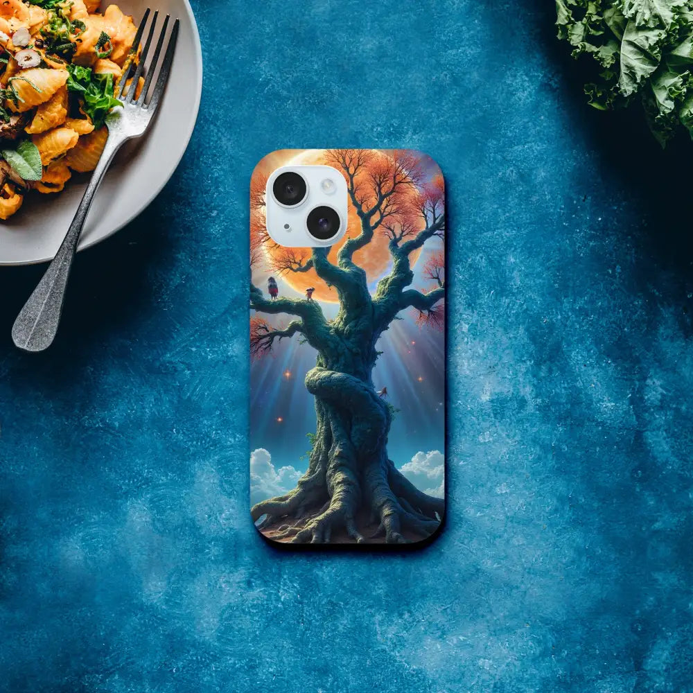 Tree-themed Phone Case for iPhone with Celestial Roots Design by PixiOnyx
