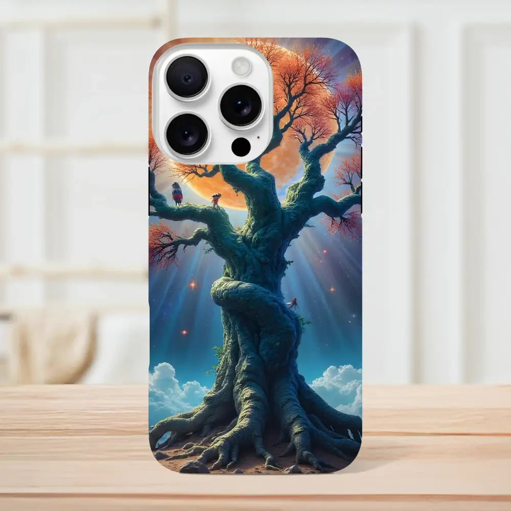 Artistic Tree of Light iPhone Case with Celestial Roots Design by PixiOnyx