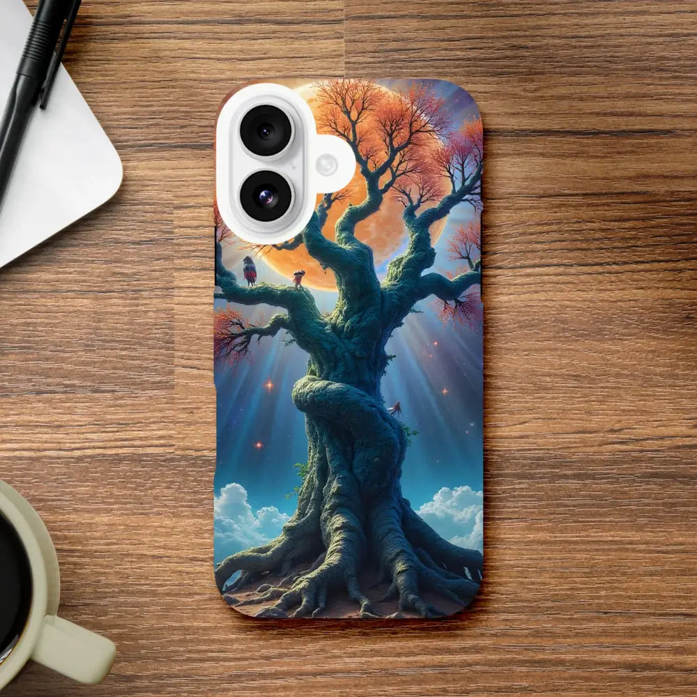 Tree-themed phone case for iPhone featuring celestial roots design by PixiOnyx