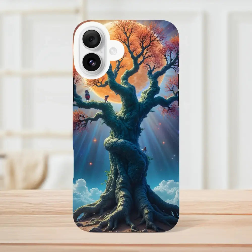 Whimsical Tree of Light design phone case for iPhone in Celestial Roots Armor style
