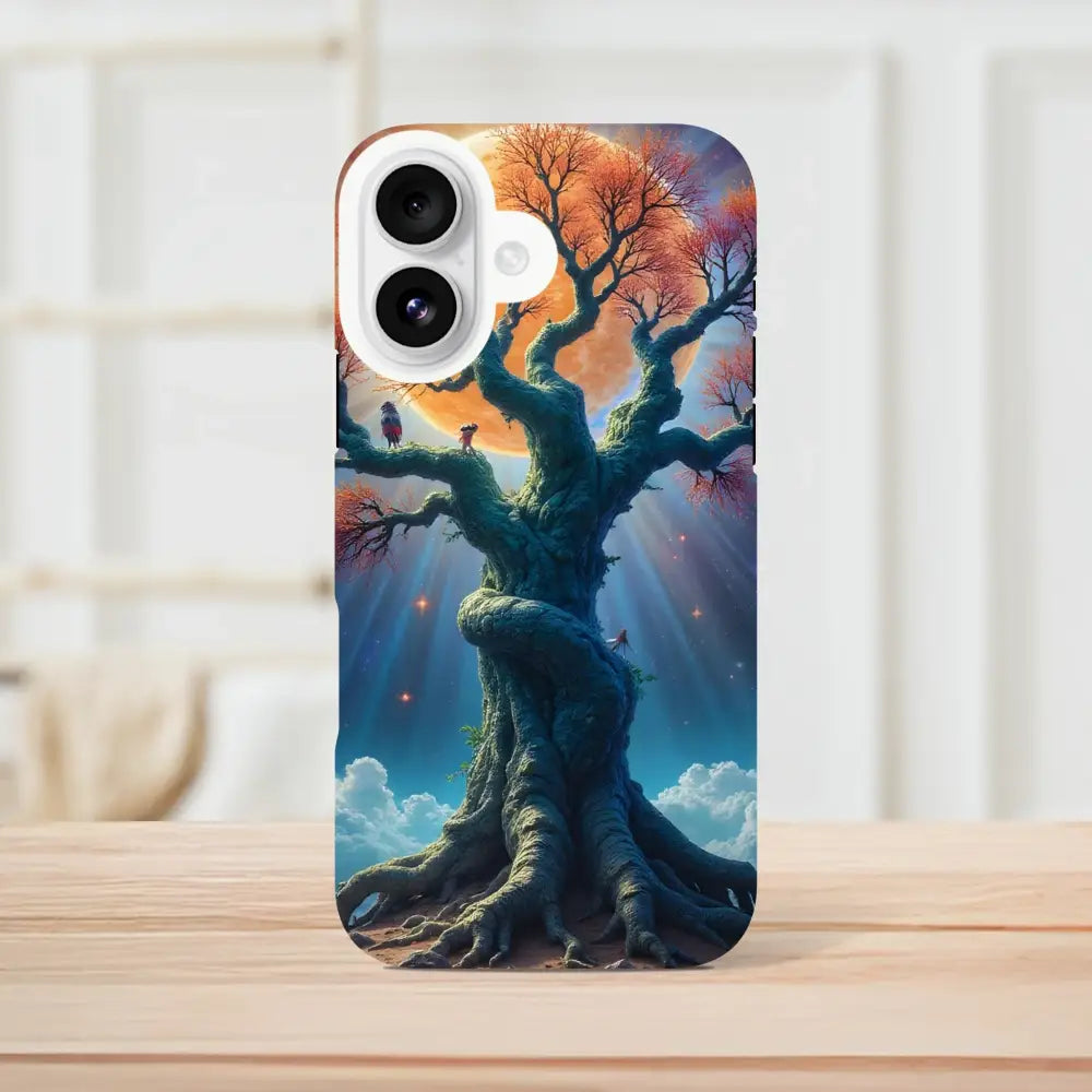Artistic Tree of Light iPhone case with celestial roots design and tough shell protection