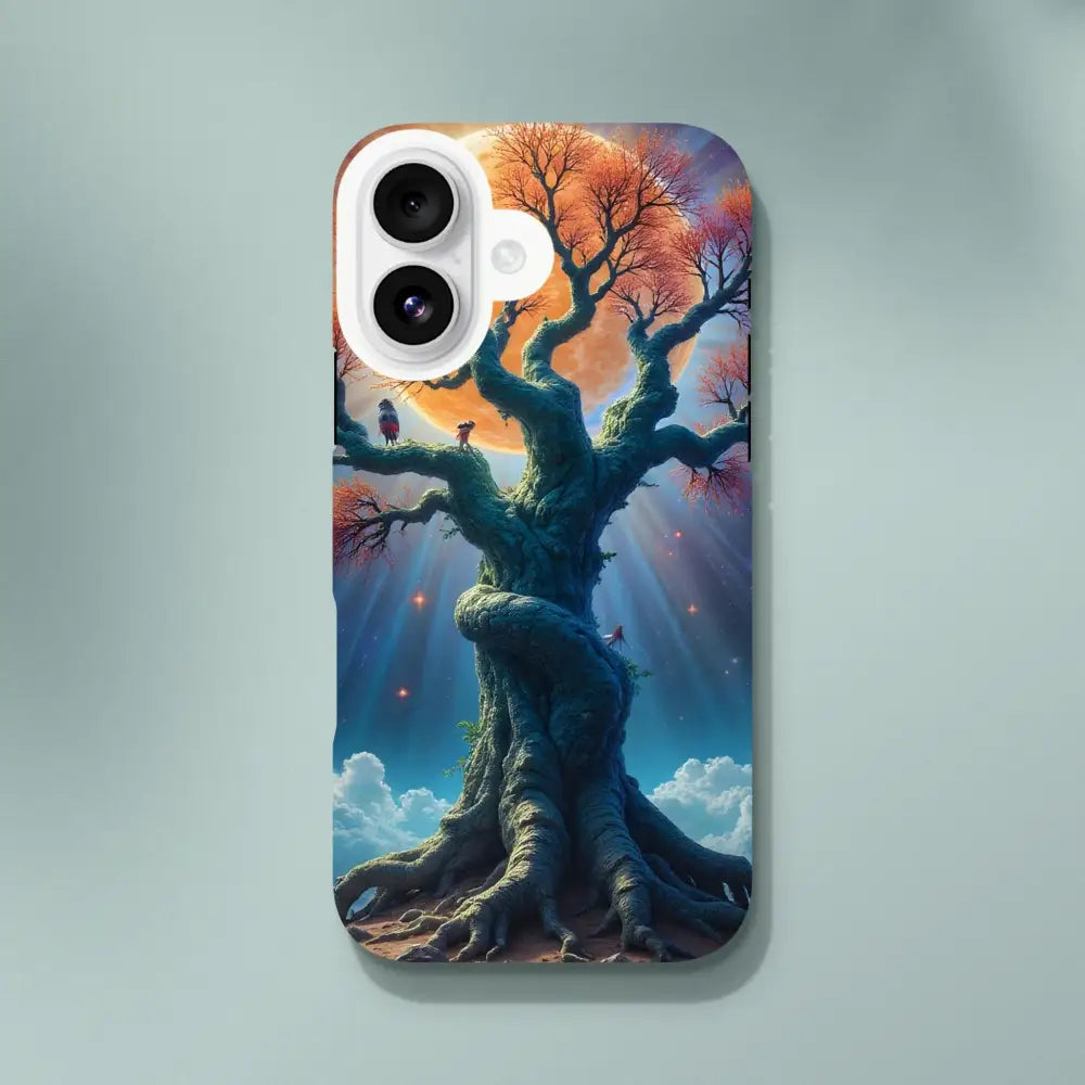 Phone case with whimsical tree design from Tree of Light iPhone Case Celestial Roots Armor