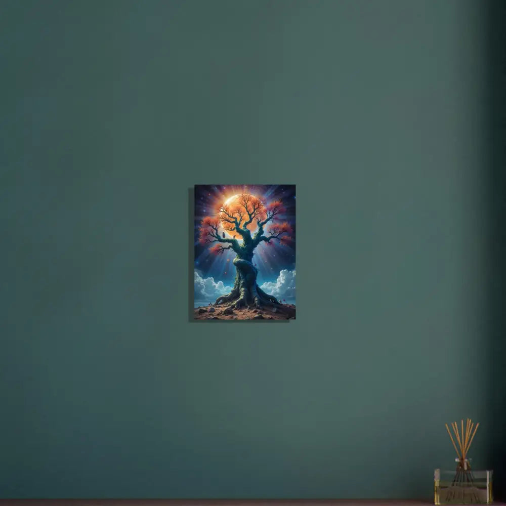 Fantasy tree art Poster titled Tree of Light Cosmic Roots by PixiOnyx Fine Art Print